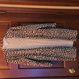 Chico's long animal print cardigan sweater.